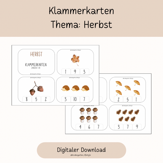 Klammerkarten Thema: Herbst