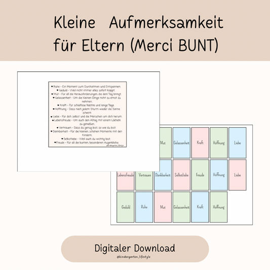 Kleiner Aufmerksamkeit für Eltern (Merci SW)
