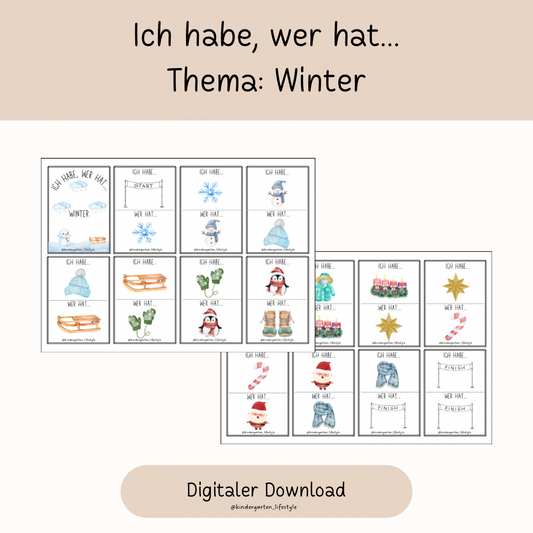 Ich habe, wer hat… Thema: Winter