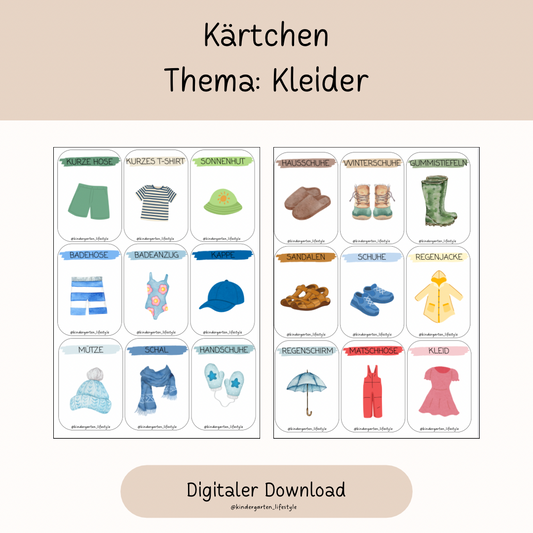 Kärtchen Thema: Kleider
