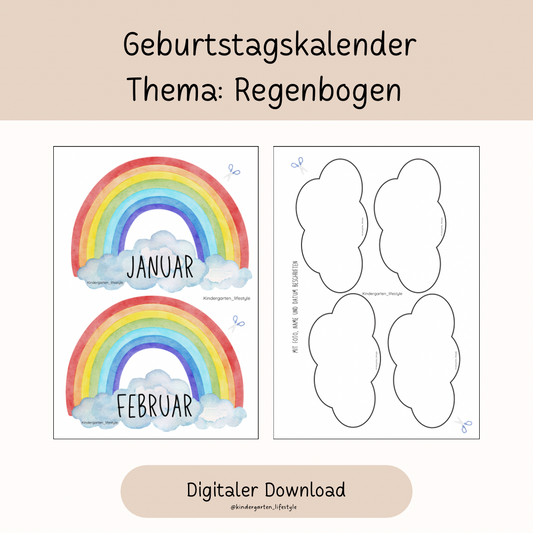 Geburtstagskalender Thema: Regenbogen