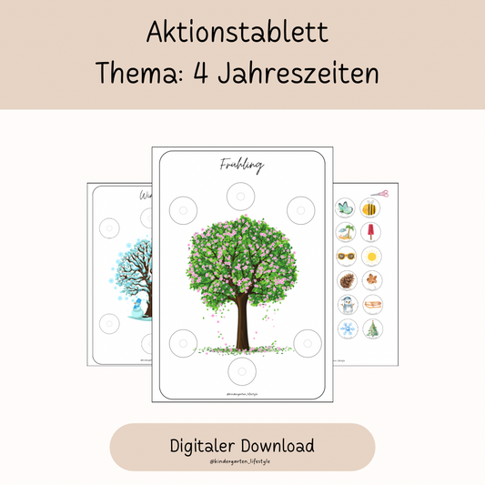 Aktionstablett Thema: 4 Jahreszeiten