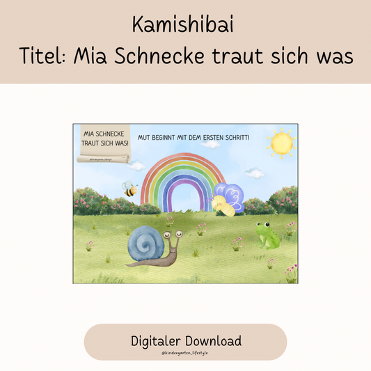 Kamishibai Titel: Mia Schnecke traut sich was