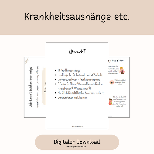 Kita-Krankheiten-Set – Aushänge, Symptomkarten & Elterninformationen