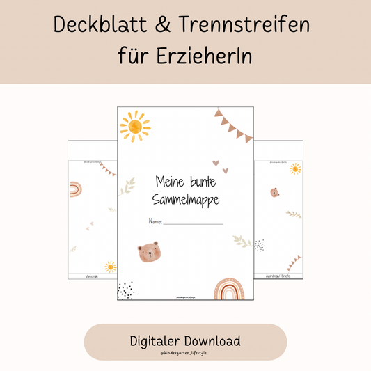 Deckblatt & Trennstreifen für ErzieherIn