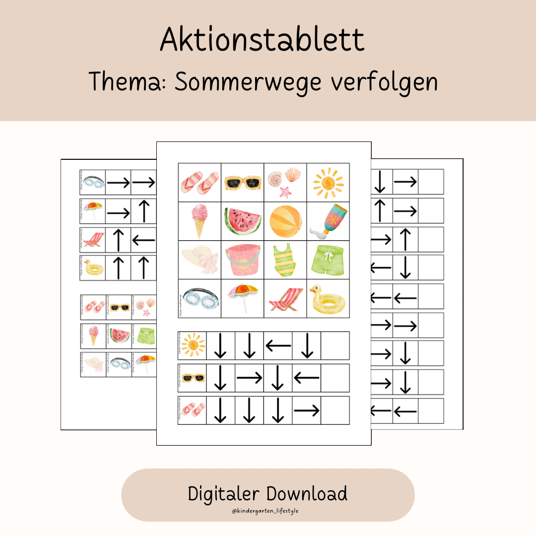 Aktiontablett Thema: Sommerwege verfolgen