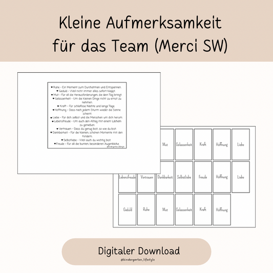 Kleine Aufmerksamkeit für das Team (Merci SW)