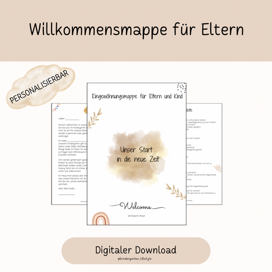 Willkommensmappe für Eltern (personalisierbar)