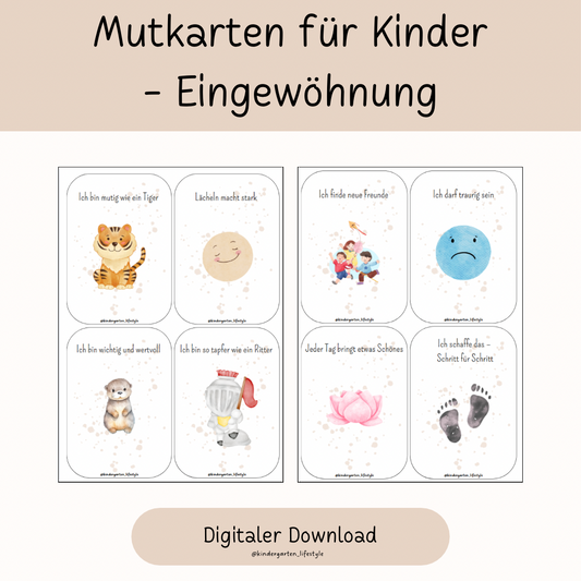 Mutkarten für Kinder-Eingewöhnung