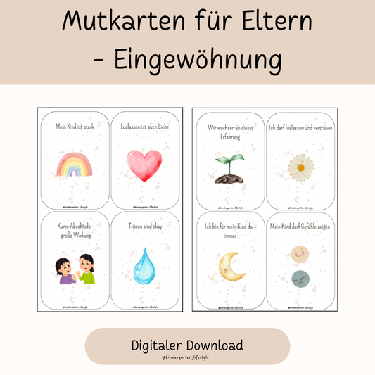 Mutkarten für Eltern-Eingewöhnung