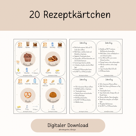 20 Rezeptkärtchen