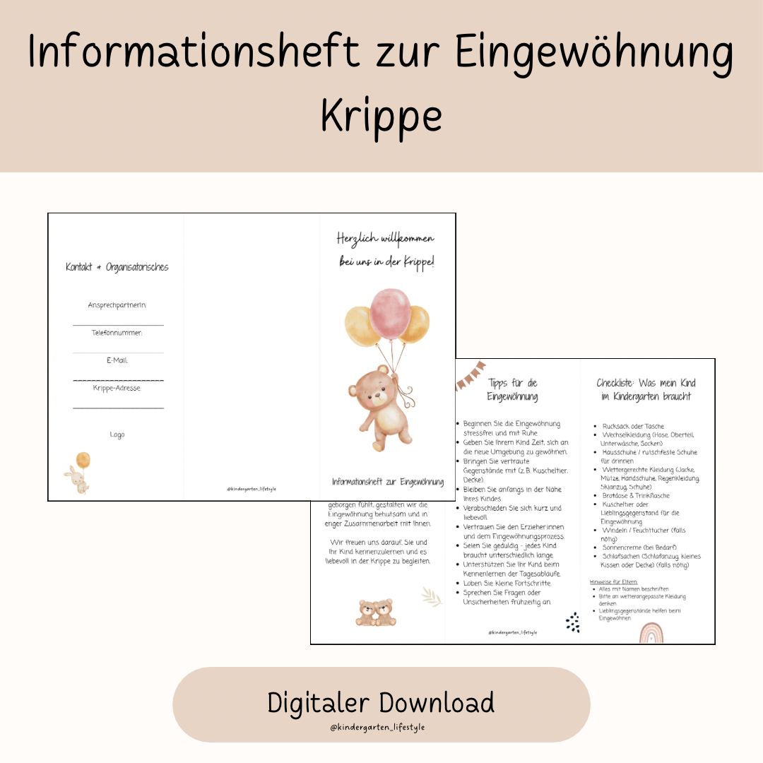 Informationsheft zur Eingewöhnung Krippe