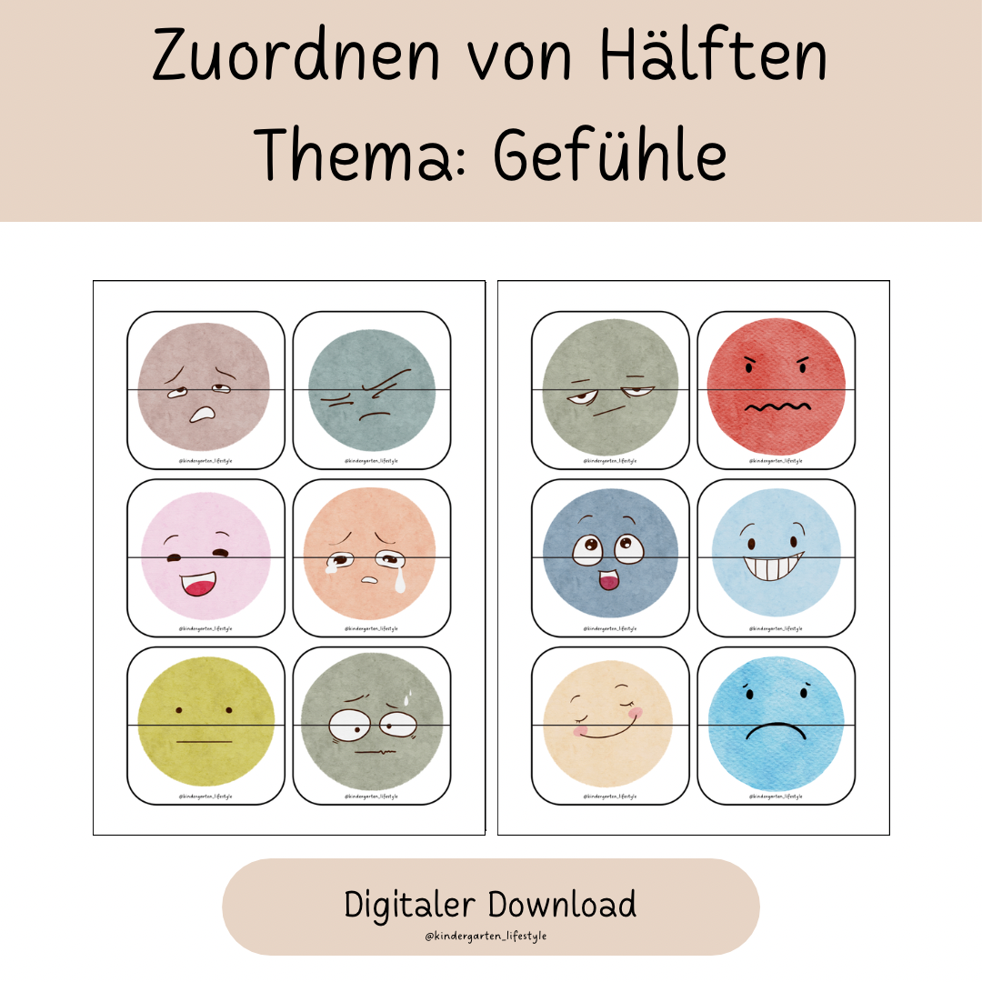 Zuordnen von Hälften Thema: Gefühle