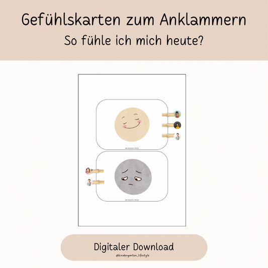 Gefühlskarten zum Anklammern (So fühle ich mich heute?)