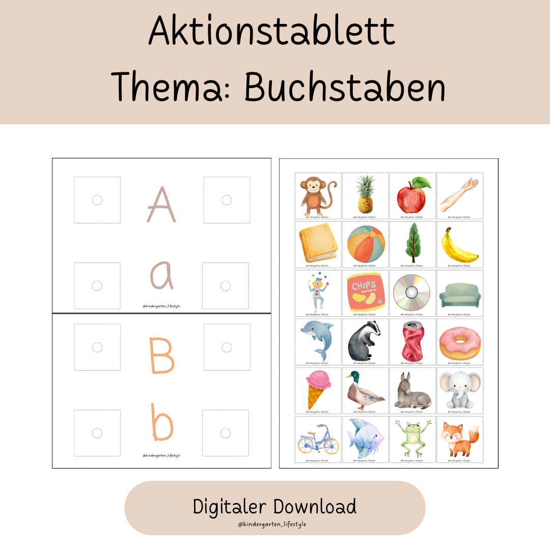 Aktionstablett Thema: Buchstaben