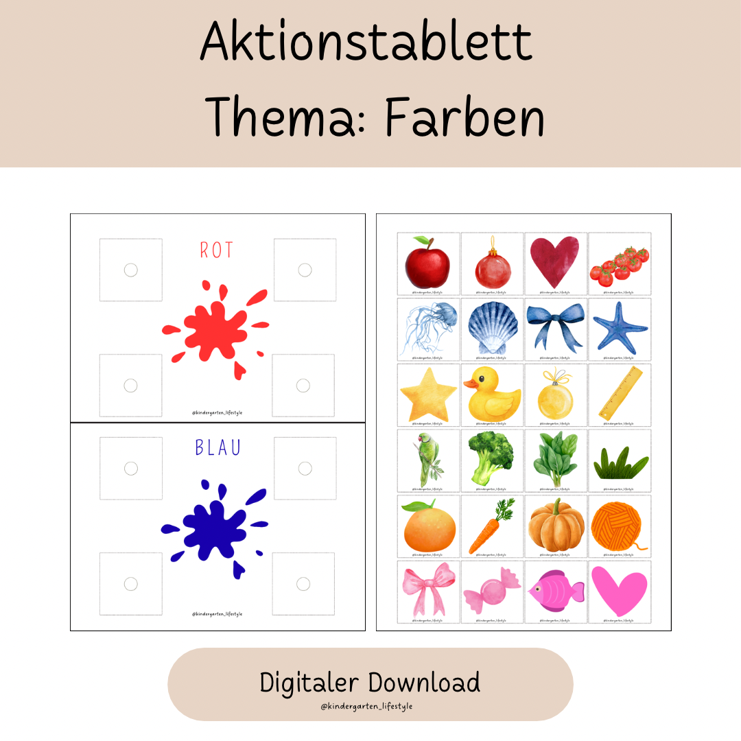 Aktionstablett Thema: Farben