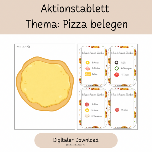 Aktionstablett Thema: Pizza belegen