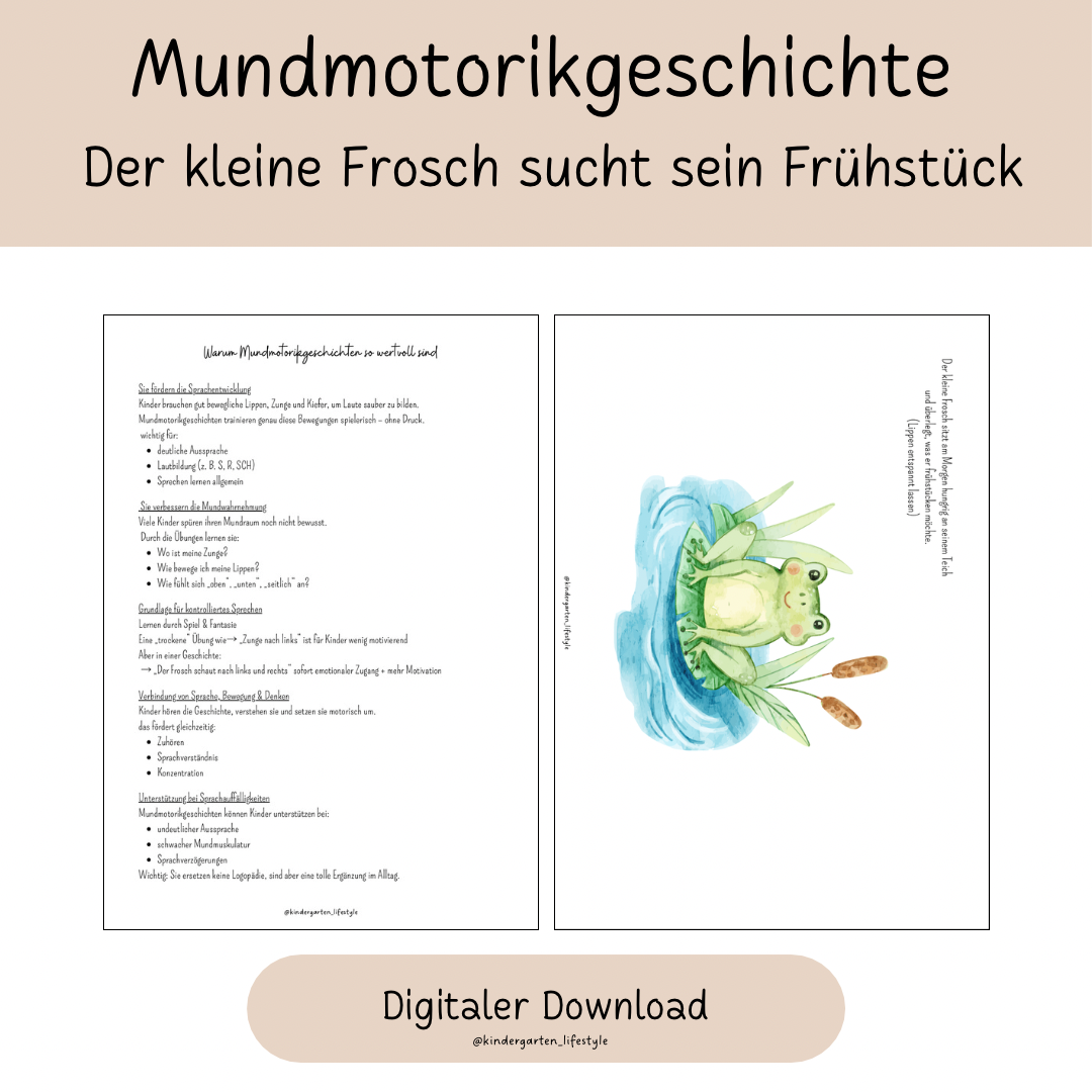 Mundmotorikgeschichte Der Frosch sucht sein Früchstück