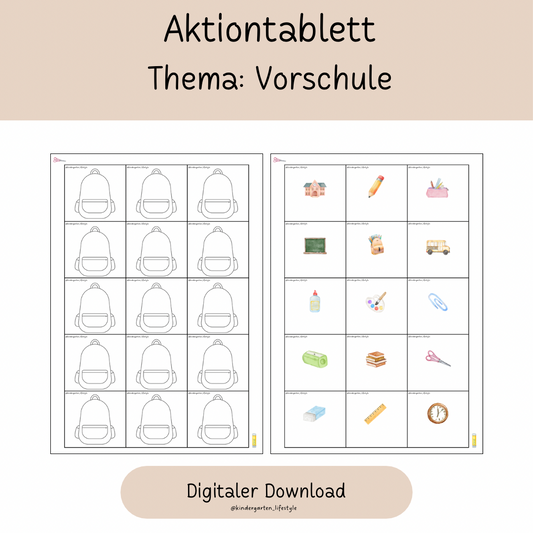 Aktionstablett Thema: Vorschule