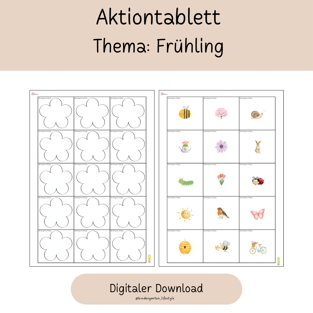 Aktionstablett Thema: Frühling