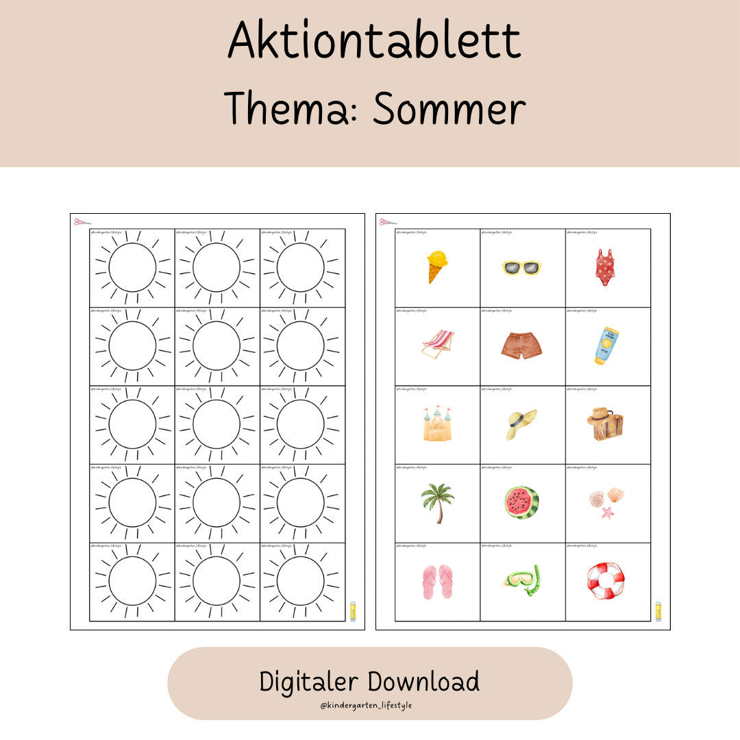 Aktionstablett Thema: Sommer