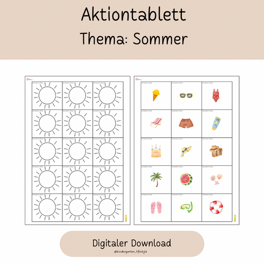 Aktionstablett Thema: Sommer