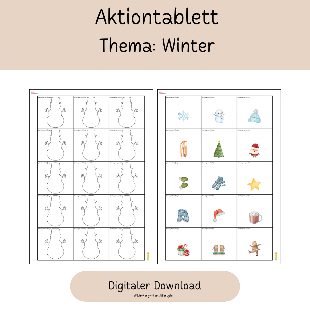 Aktionstablett Thema: Winter