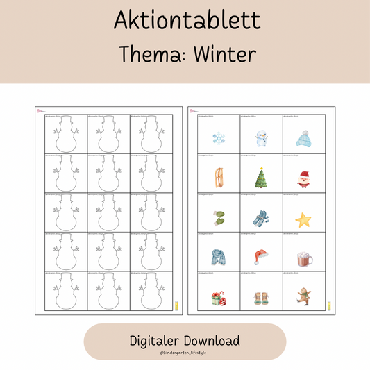 Aktionstablett Thema: Winter