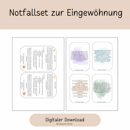 Notfallset für die Eingewöhnung