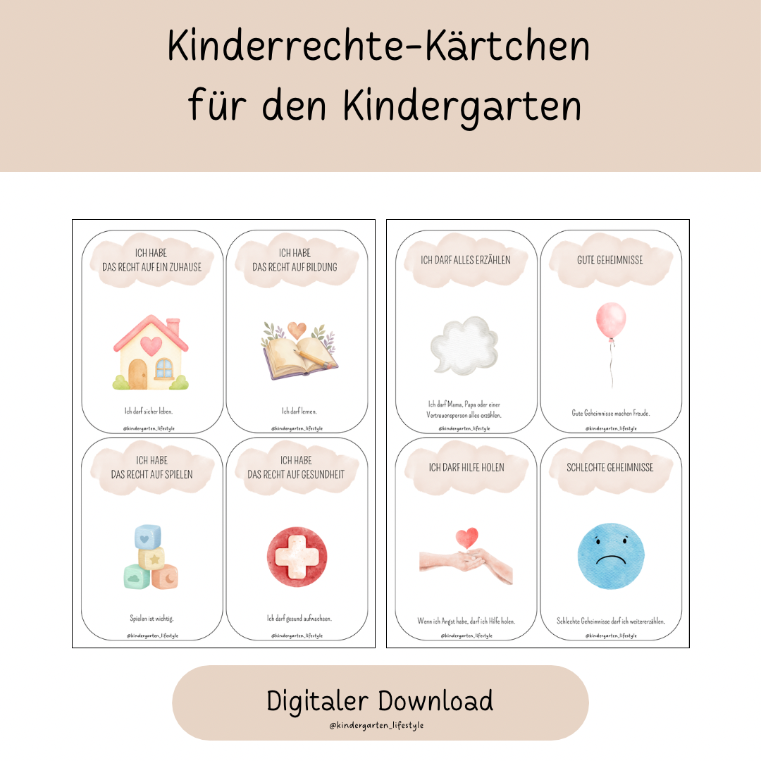 Kinderrechte-Kärtchen für den Kindergarten