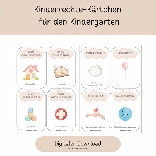 Kinderrechte-Kärtchen für den Kindergarten