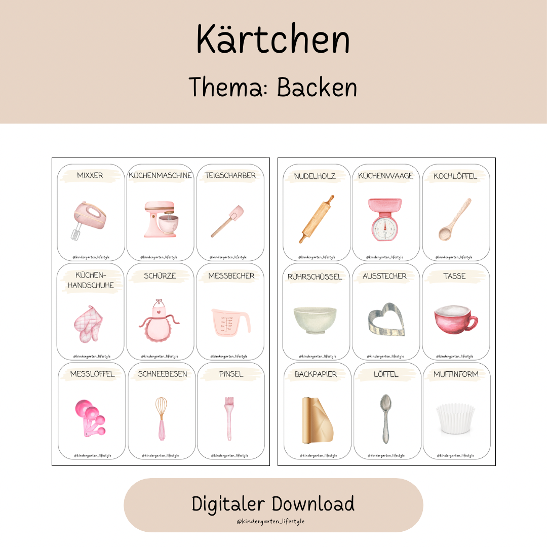 Kärtchen Thema: Backen