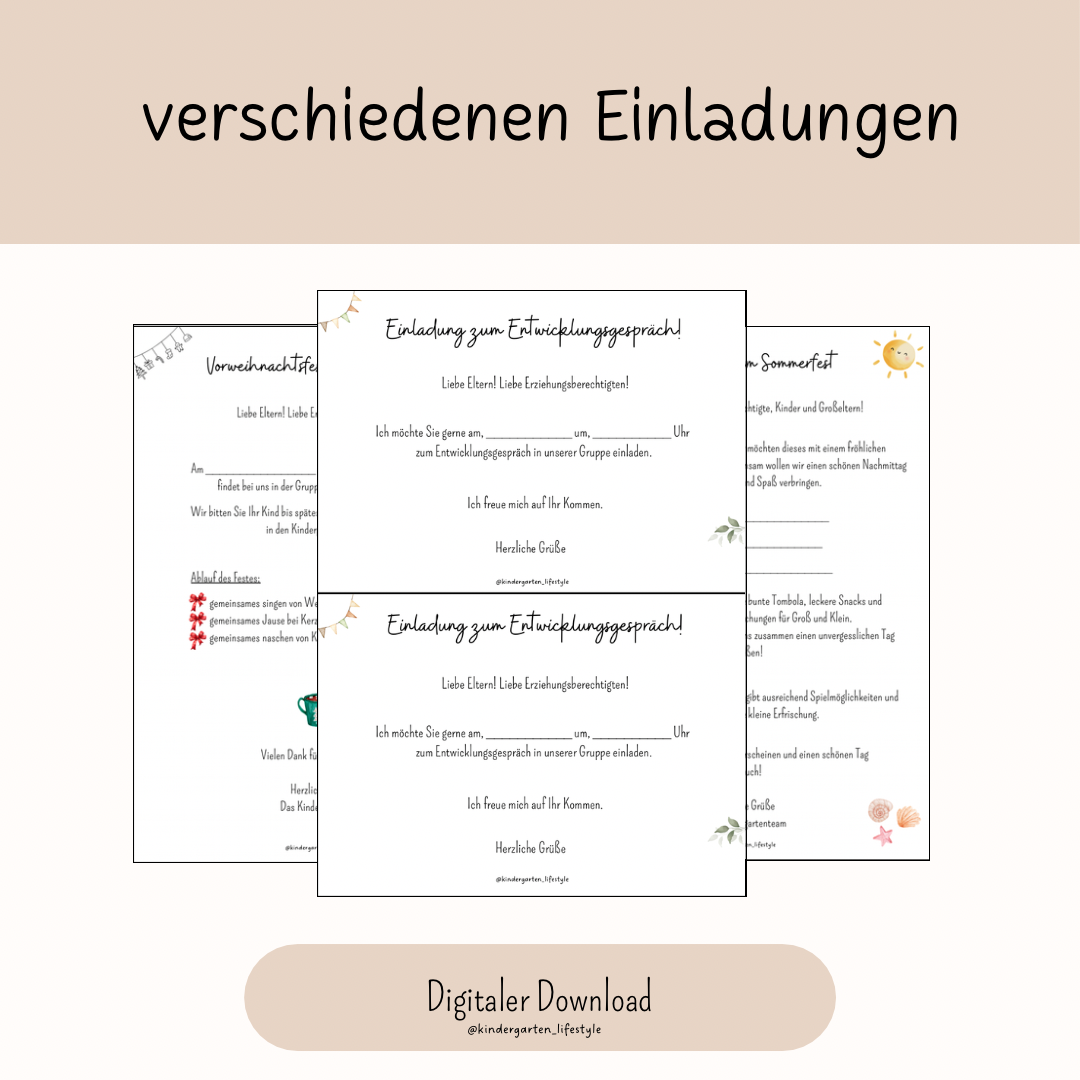 Verschiedene Einladungen