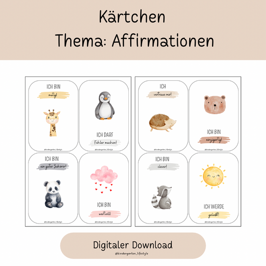 Kärtchen Thema: Affiramtionen