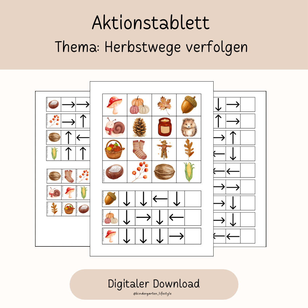 Aktiontablett Thema: Herbstwege verfolgen