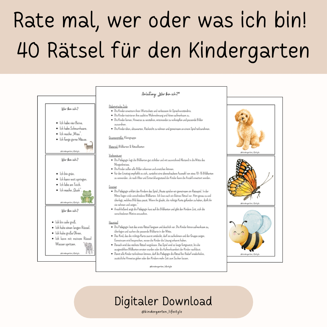 Rate mal, wer oder was ich bin! – 40 Rätsel für den Kindergarten