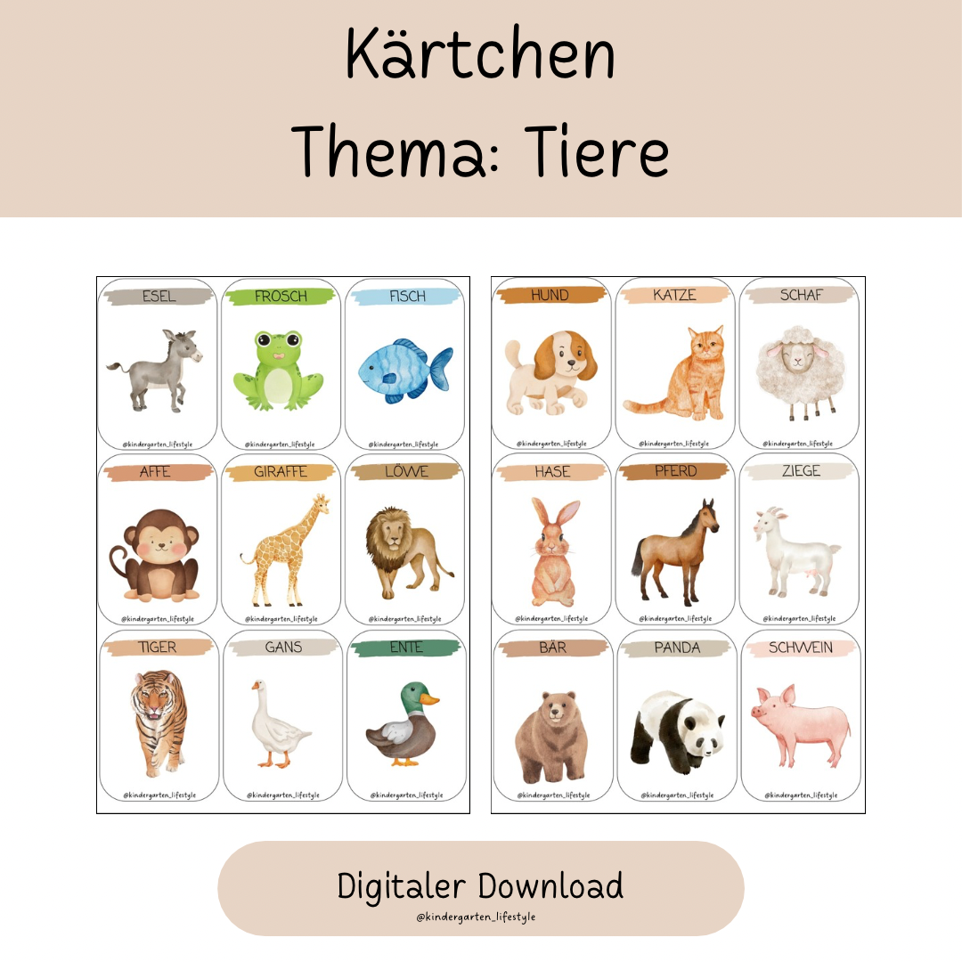 Kärtchen Thema: Tiere