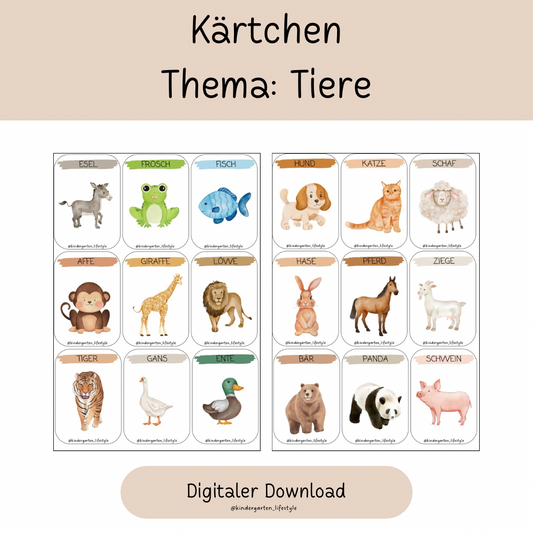 Kärtchen Thema: Tiere